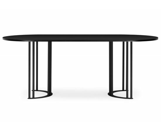 Стол деревянный Хьюго О 200 х 90 черная шагрень пленка / черные ноги, изображение 3 | Интернет магазин мебели и декора LifeDekor