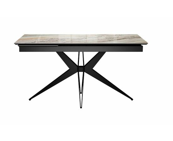 Стол DikLine DKS140 керамика Venetian Brown Light глянец, подстолье черное, опоры черные (2уп.), изображение 3 | Интернет магазин мебели и декора LifeDekor