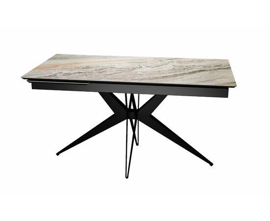 Стол DikLine DKS140 керамика Venetian Brown Light глянец, подстолье черное, опоры черные (2уп.), изображение 7 | Интернет магазин мебели и декора LifeDekor