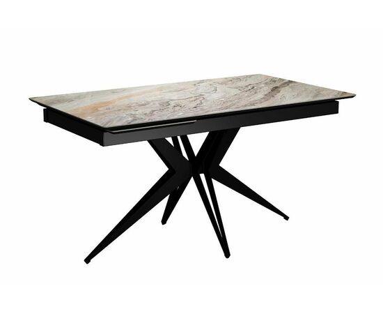 Стол DikLine DKS140 керамика Venetian Brown Light глянец, подстолье черное, опоры черные (2уп.) | Интернет магазин мебели и декора LifeDekor