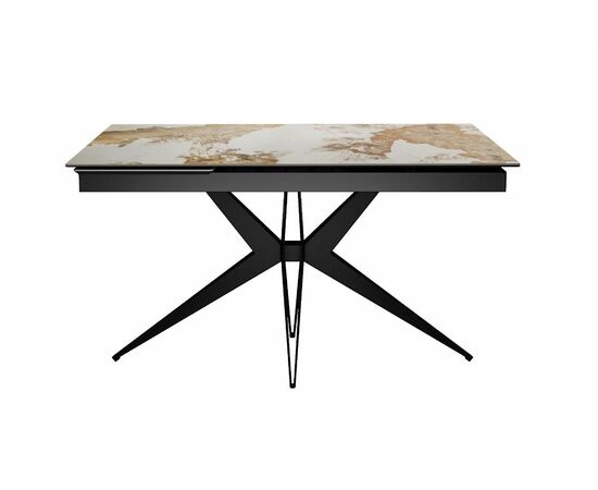 Стол DikLine DKS140 керамика PANDORA глянец, подстолье черное, опоры черные (2уп.), изображение 3 | Интернет магазин мебели и декора LifeDekor