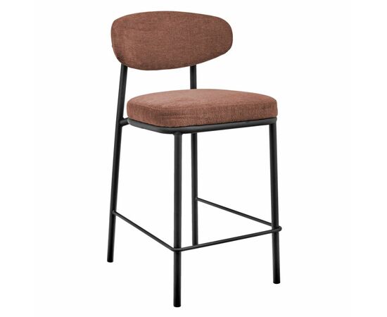 Стул полубарный Lucas 2 терракотовый шенилл с чёрными ножками | Интернет магазин мебели и декора LifeDekor