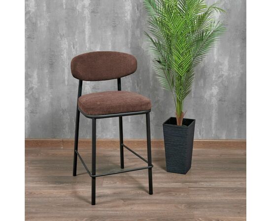 Стул полубарный Lucas 2 терракотовый шенилл с чёрными ножками, изображение 12 | Интернет магазин мебели и декора LifeDekor