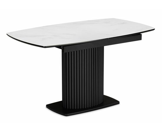 Стол стеклянный Фестер 140(180)х80 кристл статуарио / черный | Интернет магазин мебели и декора LifeDekor