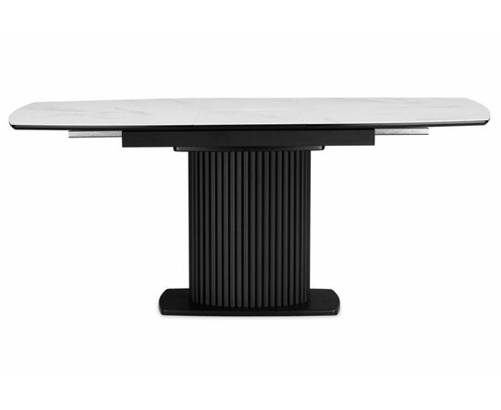 Стол стеклянный Фестер 140(180)х80 кристл статуарио / черный, изображение 2 | Интернет магазин мебели и декора LifeDekor