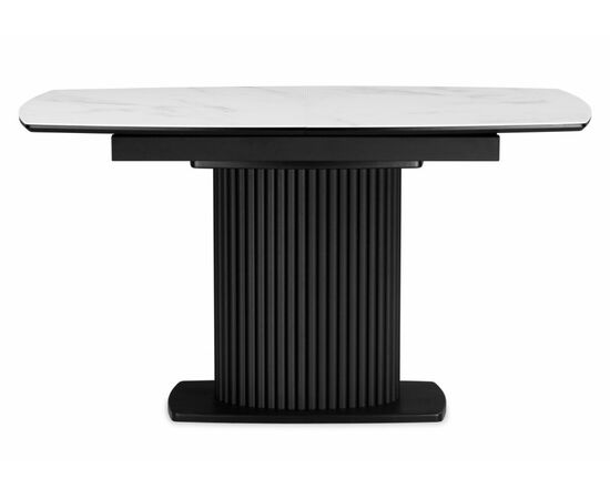 Стол стеклянный Фестер 140(180)х80 кристл статуарио / черный, изображение 3 | Интернет магазин мебели и декора LifeDekor