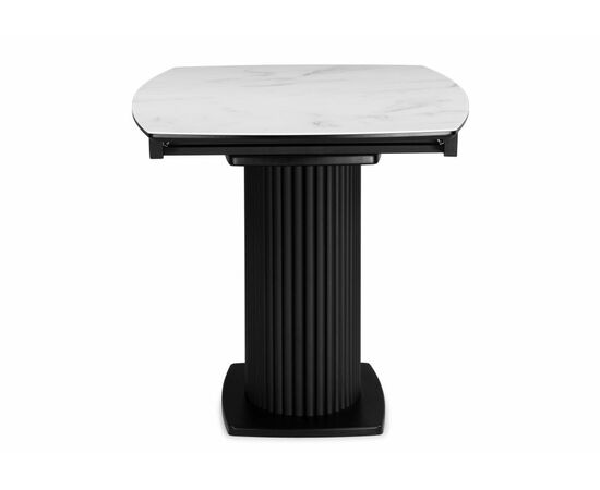 Стол стеклянный Фестер 140(180)х80 кристл статуарио / черный, изображение 4 | Интернет магазин мебели и декора LifeDekor