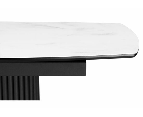 Стол стеклянный Фестер 140(180)х80 кристл статуарио / черный, изображение 6 | Интернет магазин мебели и декора LifeDekor