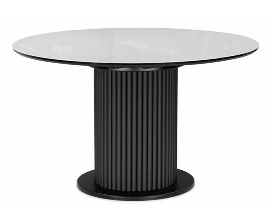 Стол стеклянный Фостер 120(160) белый / пленка черная / черный | Интернет магазин мебели и декора LifeDekor