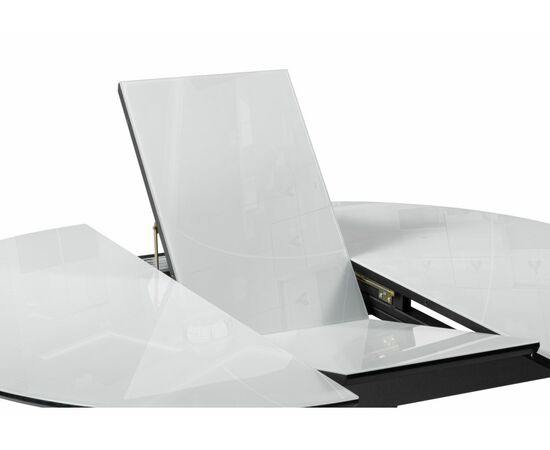 Стол стеклянный Фостер 120(160) белый / пленка черная / черный, изображение 4 | Интернет магазин мебели и декора LifeDekor