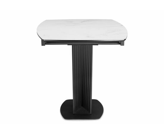 Стол стеклянный Вейл 140(180)х80 кристл статуарио / черный, изображение 4 | Интернет магазин мебели и декора LifeDekor