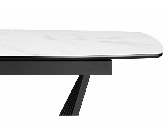 Стол стеклянный Вейл 140(180)х80 кристл статуарио / черный, изображение 6 | Интернет магазин мебели и декора LifeDekor