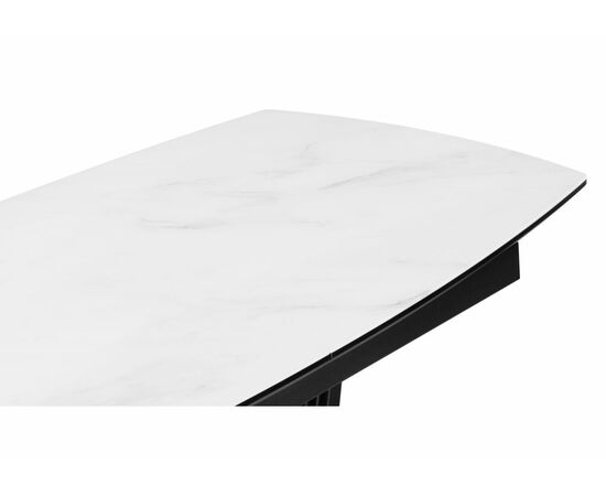 Стол стеклянный Вейл 140(180)х80 кристл статуарио / черный, изображение 7 | Интернет магазин мебели и декора LifeDekor