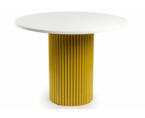 Стол деревянный Барел 110 белый / золото | Интернет магазин мебели и декора LifeDekor