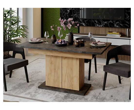 Стол деревянный Детройт Тип 1 дуб крафт золотой / ателье темное, изображение 8 | Интернет магазин мебели и декора LifeDekor