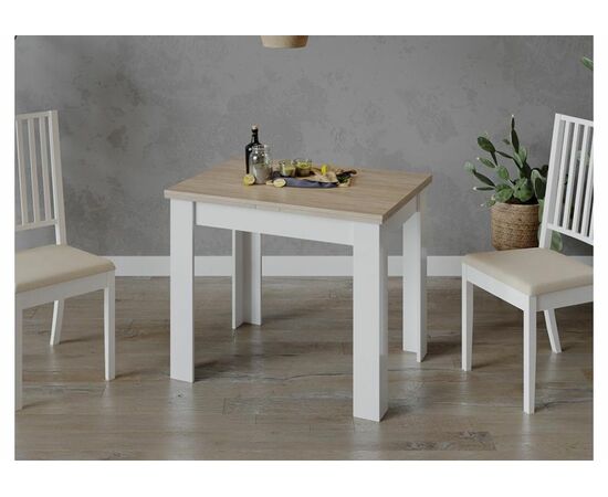 Стол деревянный Промо Тип 3 белый / дуб сонома светлый, изображение 6 | Интернет магазин мебели и декора LifeDekor