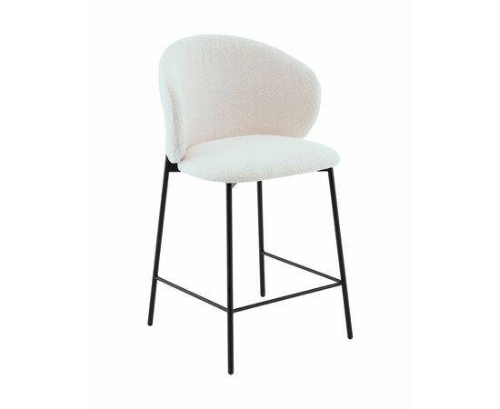 Стул полубарный Блейз букле белый | Интернет магазин мебели и декора LifeDekor