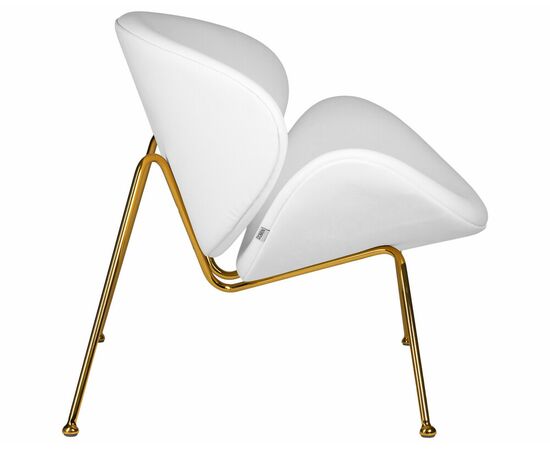 Кресло дизайнерское DOBRIN EMILY, белый винил YP17, золотое основание, Вариант: белый винил YP17, золотое основание, изображение 3 | Интернет магазин мебели и декора LifeDekor