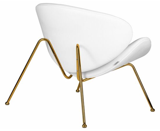 Кресло дизайнерское DOBRIN EMILY, белый винил YP17, золотое основание, Вариант: белый винил YP17, золотое основание, изображение 4 | Интернет магазин мебели и декора LifeDekor