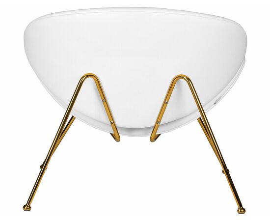 Кресло дизайнерское DOBRIN EMILY, белый винил YP17, золотое основание, Вариант: белый винил YP17, золотое основание, изображение 5 | Интернет магазин мебели и декора LifeDekor