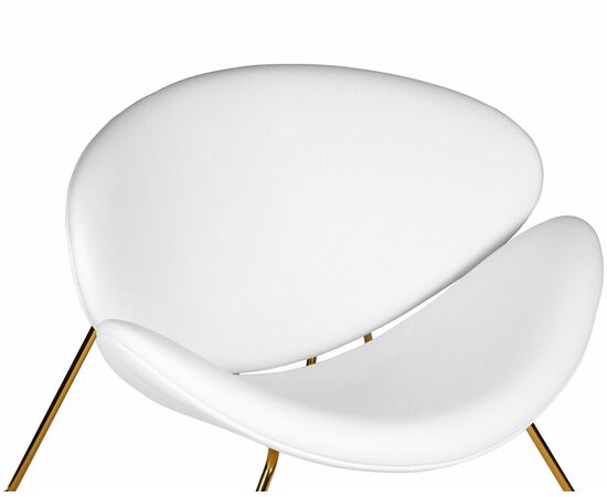 Кресло дизайнерское DOBRIN EMILY, белый винил YP17, золотое основание, Вариант: белый винил YP17, золотое основание, изображение 7 | Интернет магазин мебели и декора LifeDekor