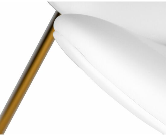 Кресло дизайнерское DOBRIN EMILY, белый винил YP17, золотое основание, Вариант: белый винил YP17, золотое основание, изображение 8 | Интернет магазин мебели и декора LifeDekor