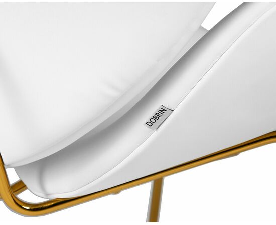 Кресло дизайнерское DOBRIN EMILY, белый винил YP17, золотое основание, Вариант: белый винил YP17, золотое основание, изображение 11 | Интернет магазин мебели и декора LifeDekor