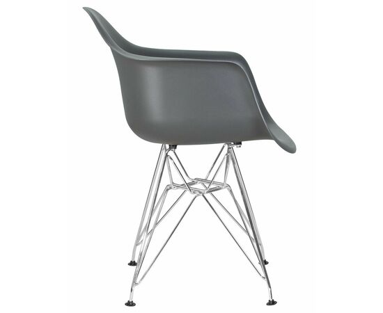 Стул обеденный DOBRIN DAW CHROME, ножки хром, цвет сиденья тёмно-серый (GR-04), Вариант: ножки хром, цвет сиденья тёмно-серый (GR-04), изображение 3 | Интернет магазин мебели и декора LifeDekor