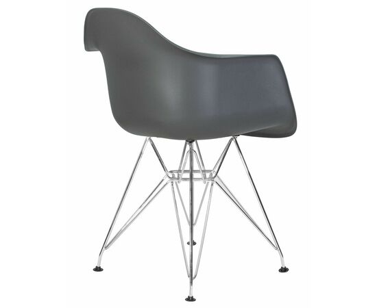 Стул обеденный DOBRIN DAW CHROME, ножки хром, цвет сиденья тёмно-серый (GR-04), Вариант: ножки хром, цвет сиденья тёмно-серый (GR-04), изображение 4 | Интернет магазин мебели и декора LifeDekor