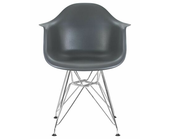 Стул обеденный DOBRIN DAW CHROME, ножки хром, цвет сиденья тёмно-серый (GR-04), Вариант: ножки хром, цвет сиденья тёмно-серый (GR-04), изображение 6 | Интернет магазин мебели и декора LifeDekor