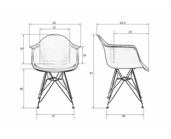 Стул обеденный DOBRIN DAW CHROME, ножки хром, цвет сиденья тёмно-серый (GR-04), Вариант: ножки хром, цвет сиденья тёмно-серый (GR-04), изображение 7 | Интернет магазин мебели и декора LifeDekor