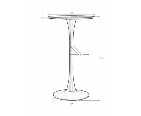 Стол барный MIA BAR, белая столешница, белое основание, Вариант: белая столешница, белое основание, изображение 5 | Интернет магазин мебели и декора LifeDekor