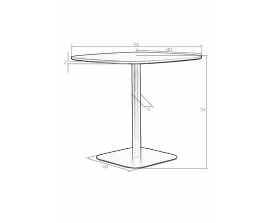 Стол обеденный DOBRIN OTIS, белая столешница, черное основание, Вариант: белая столешница, черное основание, изображение 7 | Интернет магазин мебели и декора LifeDekor