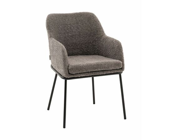 Стул с подлокотниками Кози new ткань букле тёмно-серый | Интернет магазин мебели и декора LifeDekor