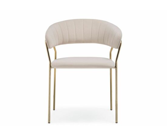 Стул на металлокаркасе Kamelia бежевый / золотой, изображение 2 | Интернет магазин мебели и декора LifeDekor