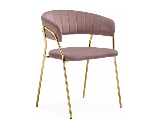 Стул на металлокаркасе Kamelia светло-фиолетовый / золотой | Интернет магазин мебели и декора LifeDekor