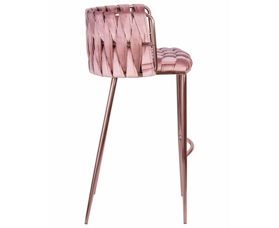 Стул барный DOBRIN EMMA ROSE GOLD, розовый велюр (VF-10), изображение 3 | Интернет магазин мебели и декора LifeDekor