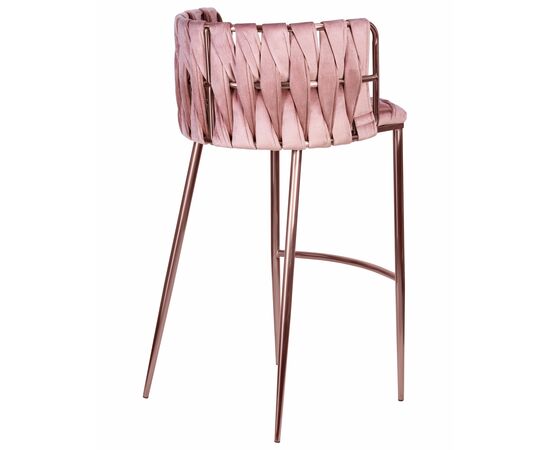 Стул барный DOBRIN EMMA ROSE GOLD, розовый велюр (VF-10), изображение 4 | Интернет магазин мебели и декора LifeDekor