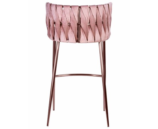 Стул барный DOBRIN EMMA ROSE GOLD, розовый велюр (VF-10), изображение 5 | Интернет магазин мебели и декора LifeDekor