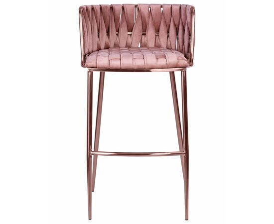 Стул барный DOBRIN EMMA ROSE GOLD, розовый велюр (VF-10), изображение 6 | Интернет магазин мебели и декора LifeDekor