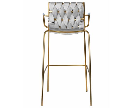 Стул барный DOBRIN MILLER GOLD, светло-серый велюр (135-37), Вариант: светло-серый велюр (135-37), изображение 5 | Интернет магазин мебели и декора LifeDekor