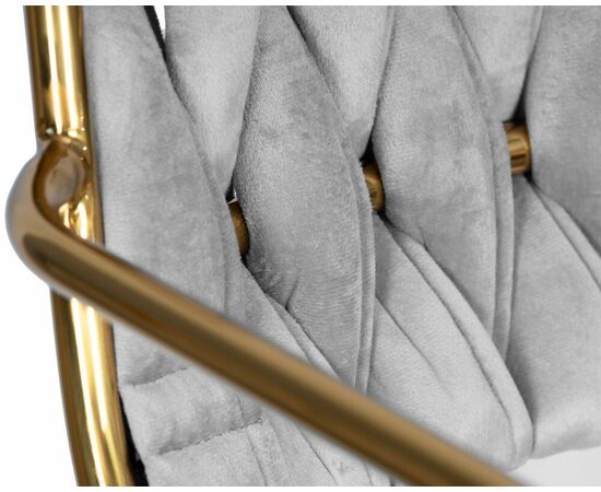 Стул барный DOBRIN MILLER GOLD, светло-серый велюр (135-37), Вариант: светло-серый велюр (135-37), изображение 8 | Интернет магазин мебели и декора LifeDekor