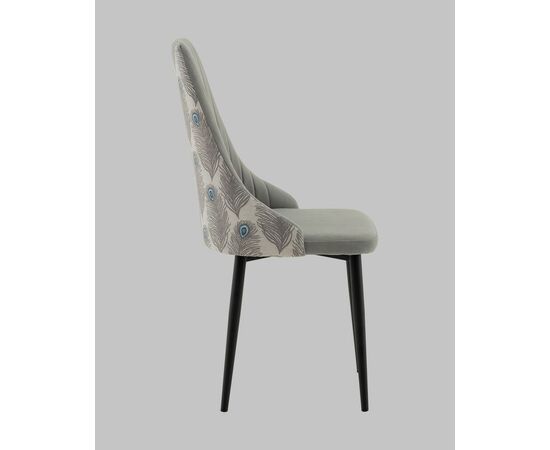 Стул Касаденика велюр серый, спинка гобелен перья, изображение 5 | Интернет магазин мебели и декора LifeDekor