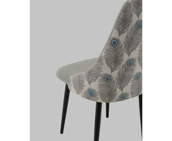 Стул Касаденика велюр серый, спинка гобелен перья, изображение 8 | Интернет магазин мебели и декора LifeDekor