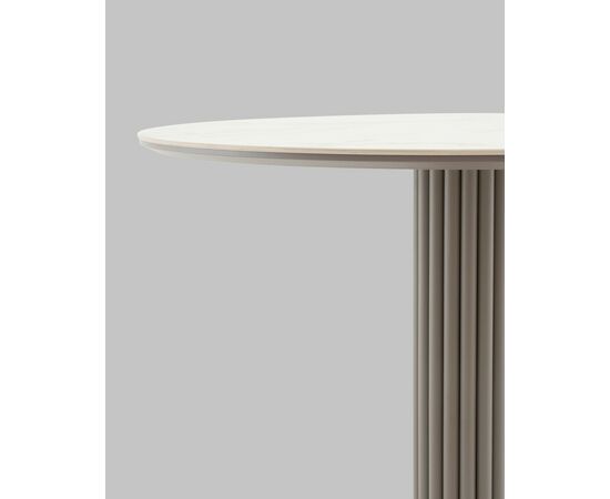 Стол круглый Терралино D90 верх керамика белый матовый, основание металл латте, изображение 5 | Интернет магазин мебели и декора LifeDekor