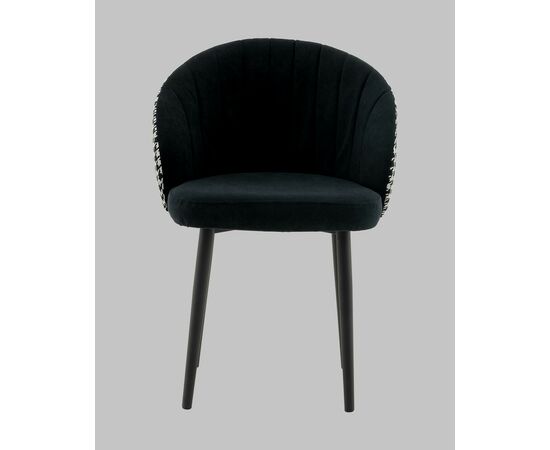 Стул Пасаденика велюр черный, спинка гусиная лапка, изображение 3 | Интернет магазин мебели и декора LifeDekor