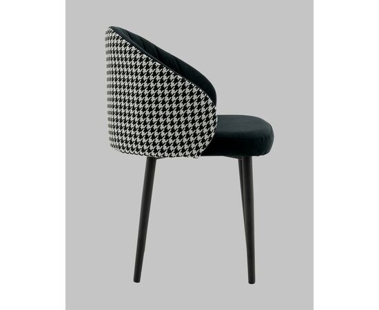 Стул Пасаденика велюр черный, спинка гусиная лапка, изображение 4 | Интернет магазин мебели и декора LifeDekor