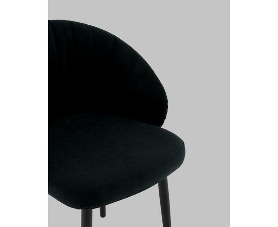 Стул Пасаденика велюр черный, спинка гусиная лапка, изображение 8 | Интернет магазин мебели и декора LifeDekor