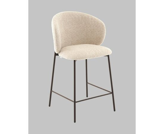 Стул полубарный Блейз букле капучино, каркас серо-коричневый, изображение 2 | Интернет магазин мебели и декора LifeDekor