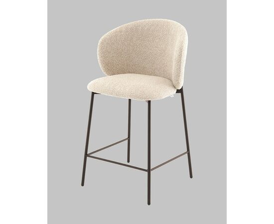 Стул полубарный Блейз букле капучино, каркас серо-коричневый, изображение 4 | Интернет магазин мебели и декора LifeDekor